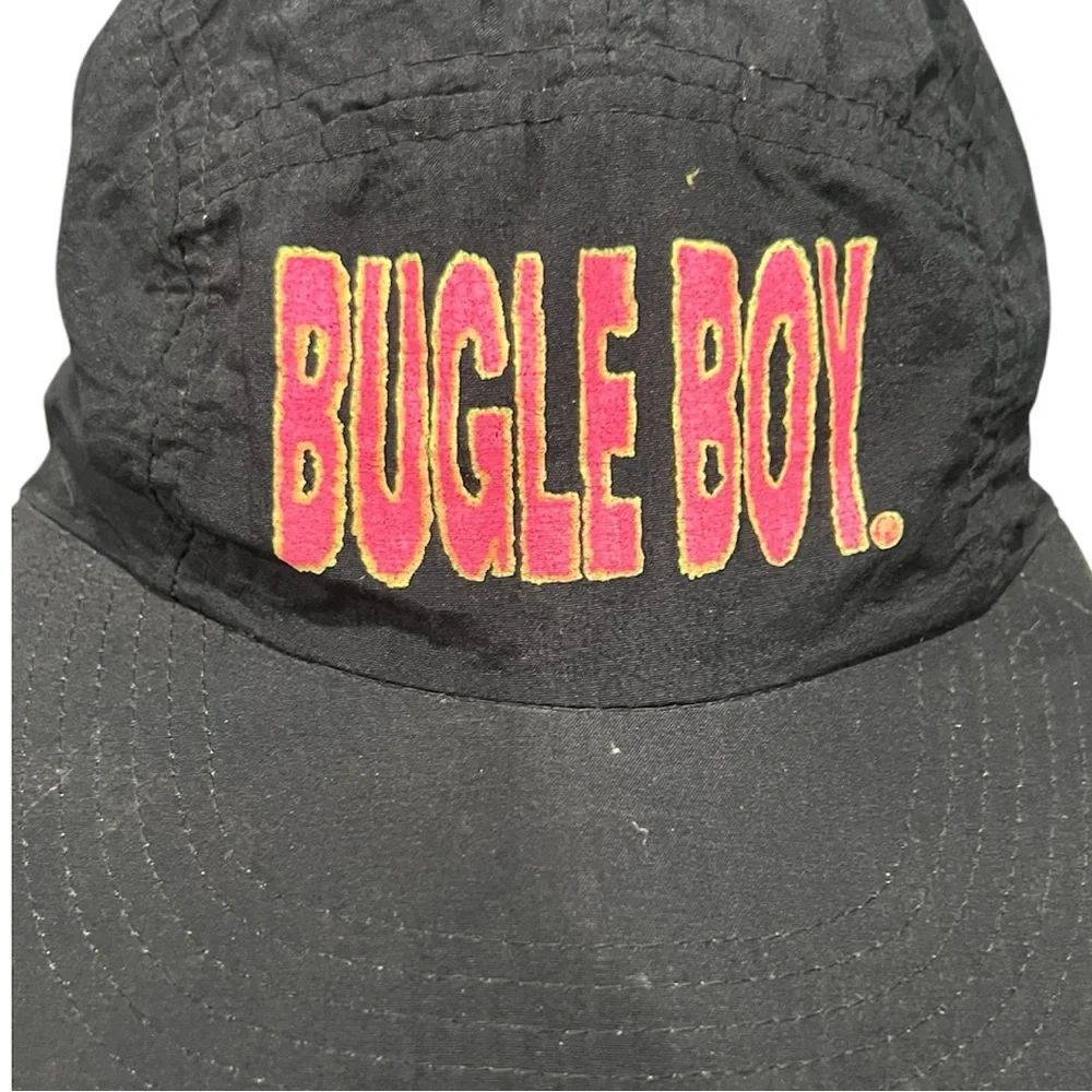 Vintage Bugle Boy Black Nylon Hat Cap 80s 90s Neon Pink - Picture 7 of 9